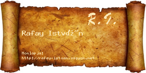Rafay István névjegykártya